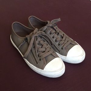 Coach Sneakers - Size 7 - Lace and Zip, Tan